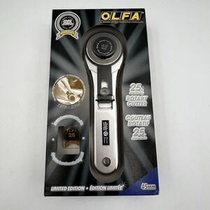 NEW! VTG. Olfa 45mm Rotary Cutter Limited Edition Silver 25th Anniversary Pin